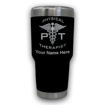 LaserGram 30oz Tumbler Mug, PT Physical Therapist, Personalized Engraving Included