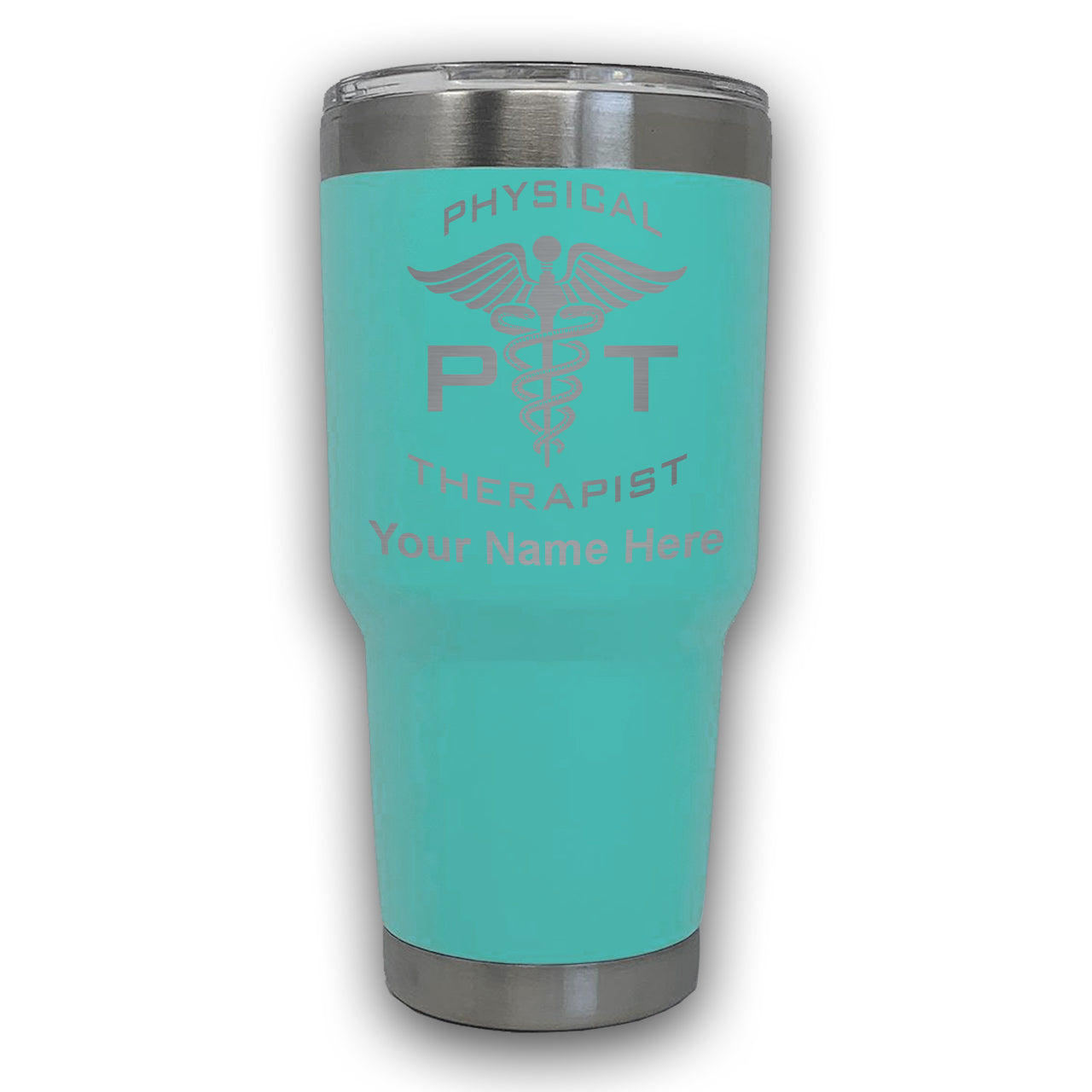 LaserGram 30oz Tumbler Mug, PT Physical Therapist, Personalized Engraving Included