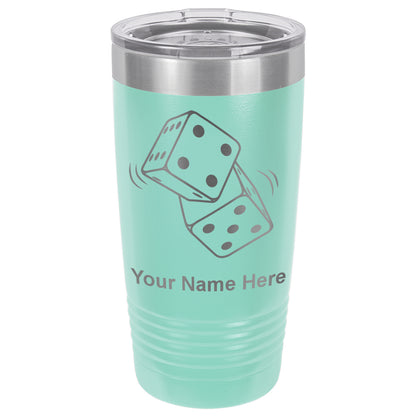 20oz Vacuum Insulated Tumbler Mug, Pair of Dice, Personalized Engraving Included