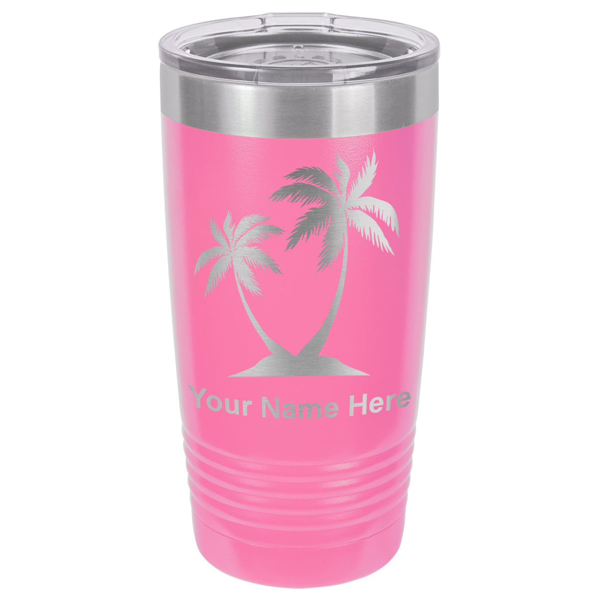 20oz Vacuum Insulated Tumbler Mug, Palm Trees, Personalized Engraving Included