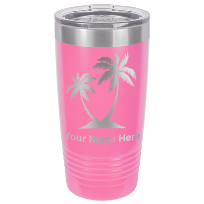 20oz Vacuum Insulated Tumbler Mug, Palm Trees, Personalized Engraving Included