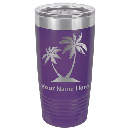 20oz Vacuum Insulated Tumbler Mug, Palm Trees, Personalized Engraving Included