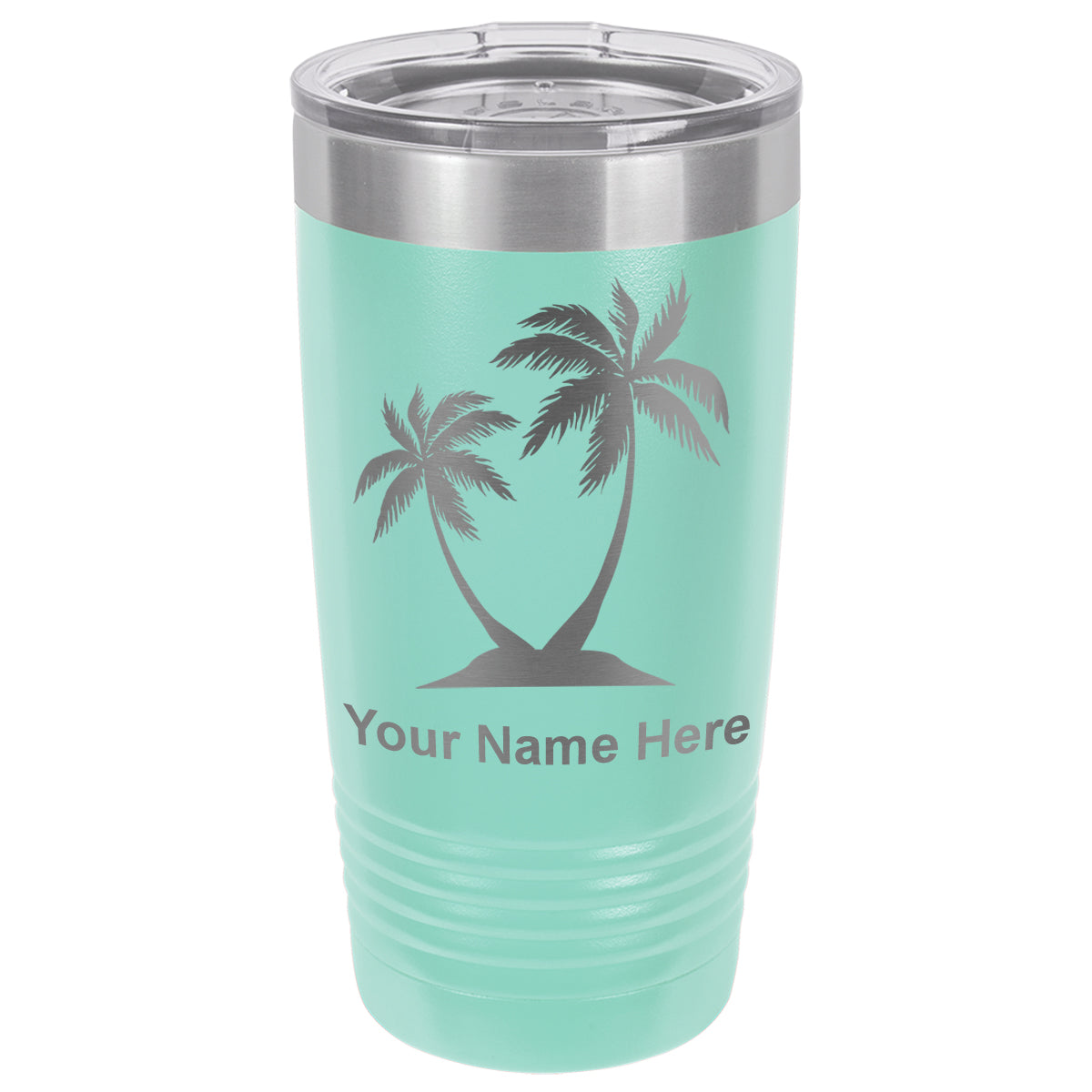 20oz Vacuum Insulated Tumbler Mug, Palm Trees, Personalized Engraving Included