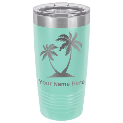 20oz Vacuum Insulated Tumbler Mug, Palm Trees, Personalized Engraving Included