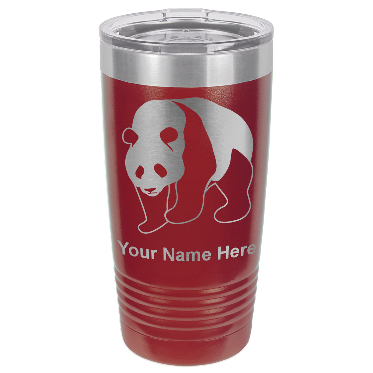 20oz Vacuum Insulated Tumbler Mug, Panda Bear, Personalized Engraving Included