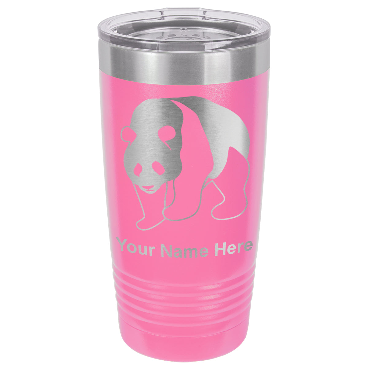 20oz Vacuum Insulated Tumbler Mug, Panda Bear, Personalized Engraving Included