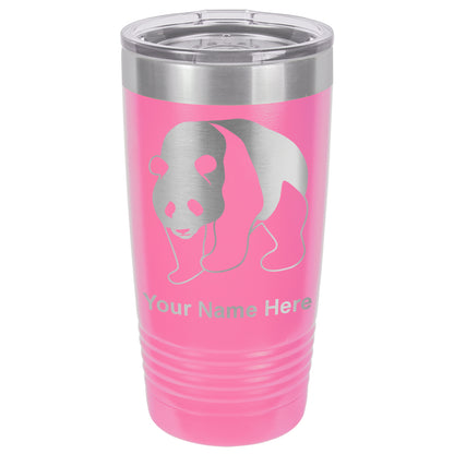 20oz Vacuum Insulated Tumbler Mug, Panda Bear, Personalized Engraving Included