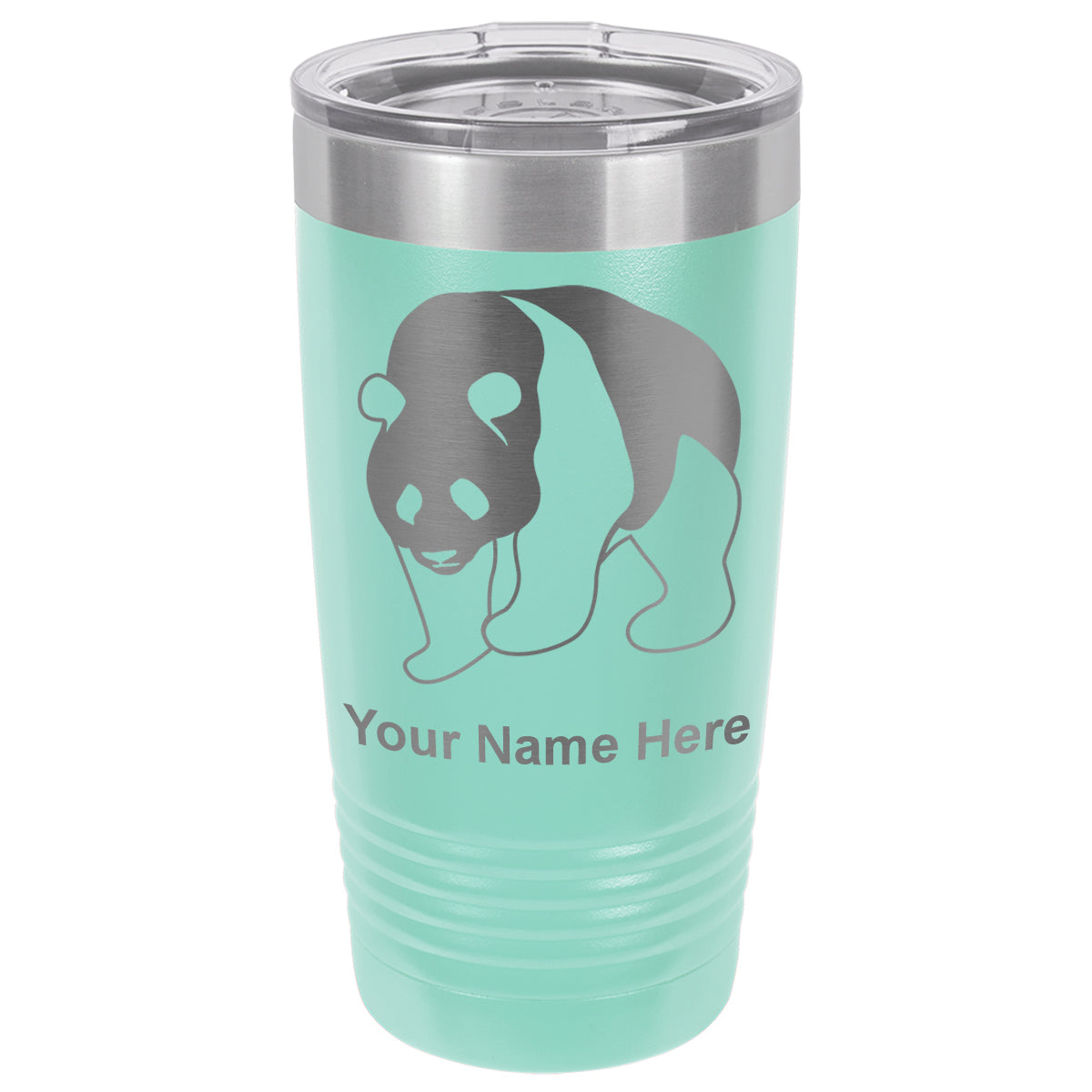 20oz Vacuum Insulated Tumbler Mug, Panda Bear, Personalized Engraving Included