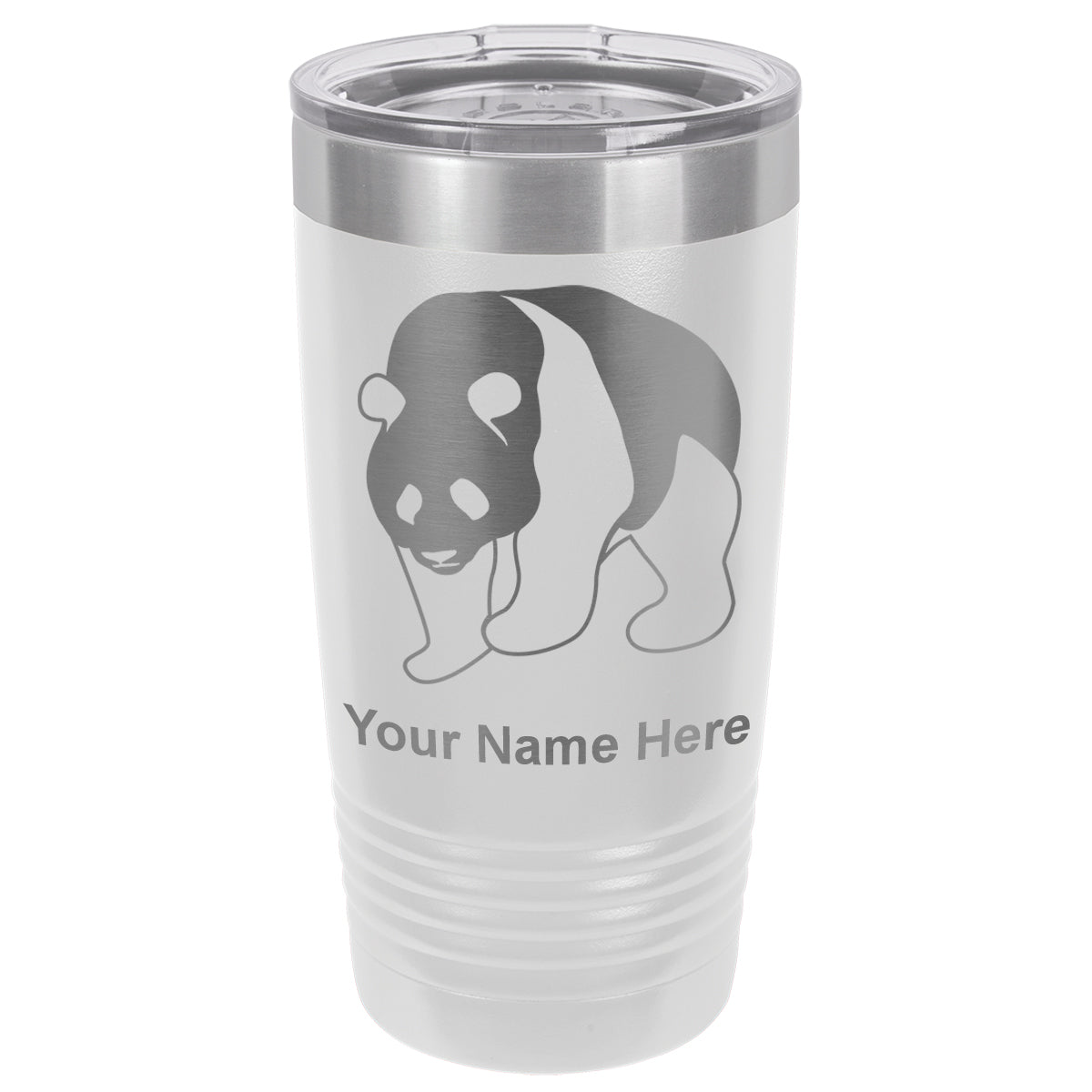20oz Vacuum Insulated Tumbler Mug, Panda Bear, Personalized Engraving Included