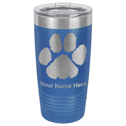 20oz Vacuum Insulated Tumbler Mug, Paw Print, Personalized Engraving Included