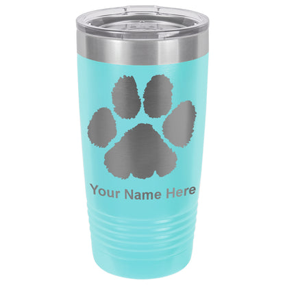 20oz Vacuum Insulated Tumbler Mug, Paw Print, Personalized Engraving Included