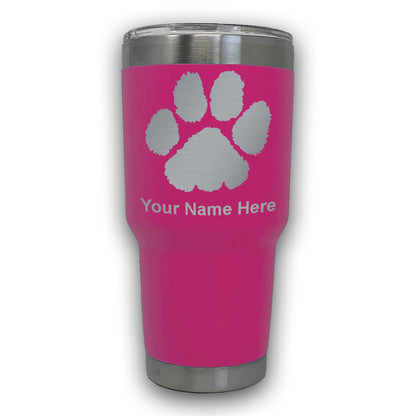 LaserGram 30oz Tumbler Mug, Paw Print, Personalized Engraving Included