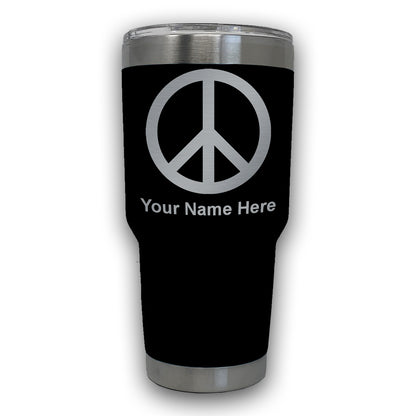 LaserGram 30oz Tumbler Mug, Peace Sign, Personalized Engraving Included