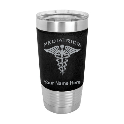 20oz Faux Leather Tumbler Mug, Pediatrics, Personalized Engraving Included - LaserGram Custom Engraved Gifts