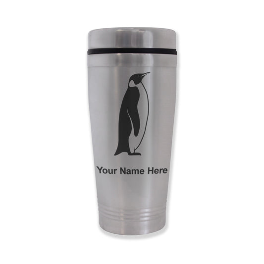 Commuter Travel Mug, Penguin, Personalized Engraving Included