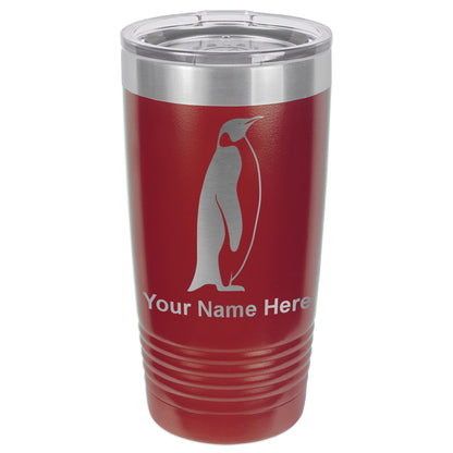 20oz Vacuum Insulated Tumbler Mug, Penguin, Personalized Engraving Included
