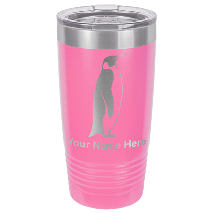 20oz Vacuum Insulated Tumbler Mug, Penguin, Personalized Engraving Included