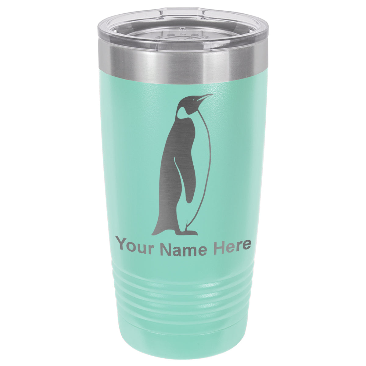 20oz Vacuum Insulated Tumbler Mug, Penguin, Personalized Engraving Included
