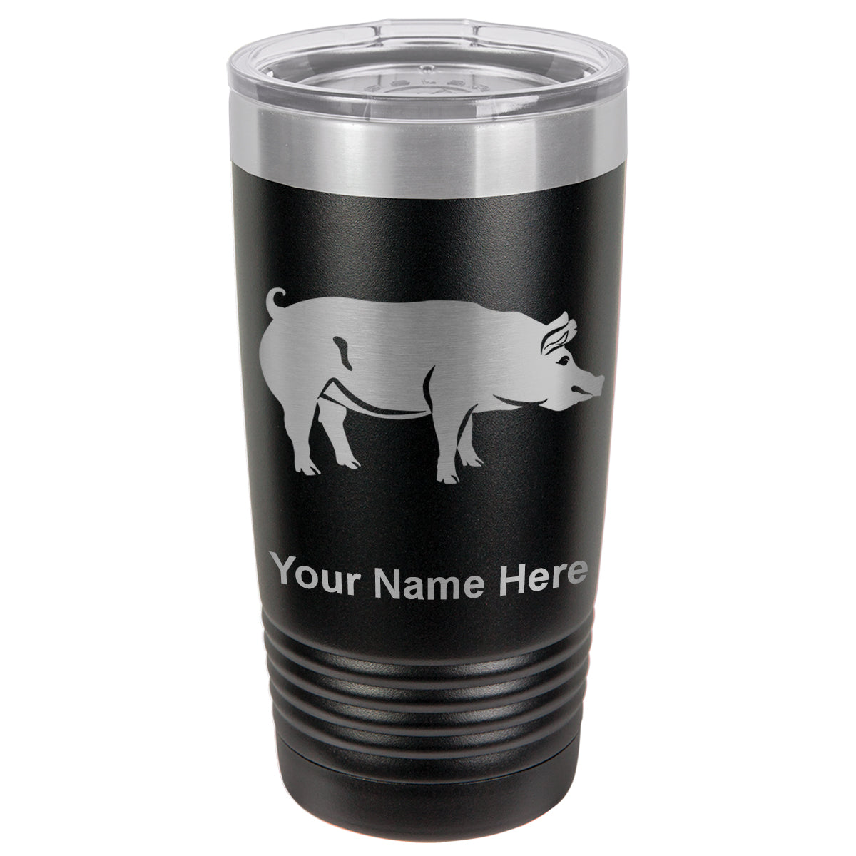 20oz Vacuum Insulated Tumbler Mug, Pig, Personalized Engraving Included
