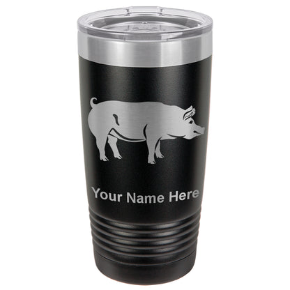 20oz Vacuum Insulated Tumbler Mug, Pig, Personalized Engraving Included