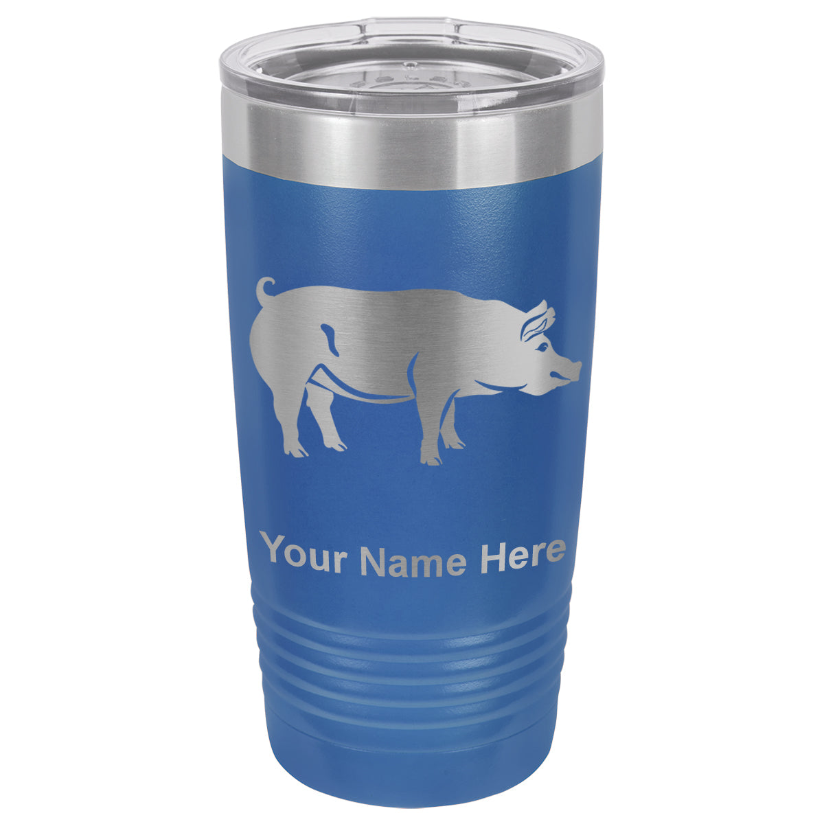 20oz Vacuum Insulated Tumbler Mug, Pig, Personalized Engraving Included