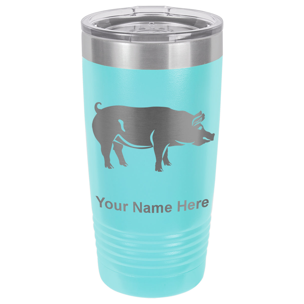 20oz Vacuum Insulated Tumbler Mug, Pig, Personalized Engraving Included
