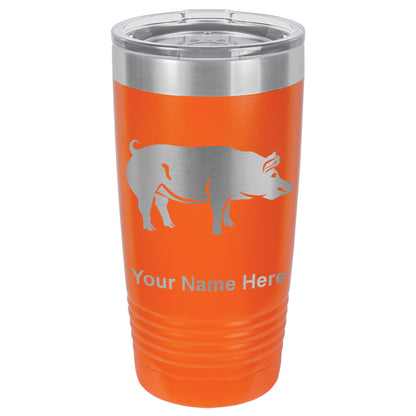 20oz Vacuum Insulated Tumbler Mug, Pig, Personalized Engraving Included