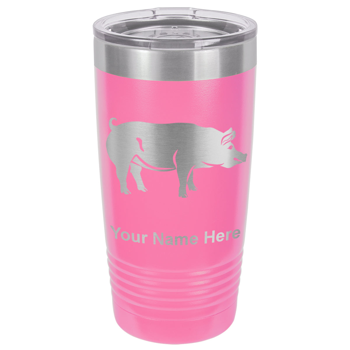 20oz Vacuum Insulated Tumbler Mug, Pig, Personalized Engraving Included
