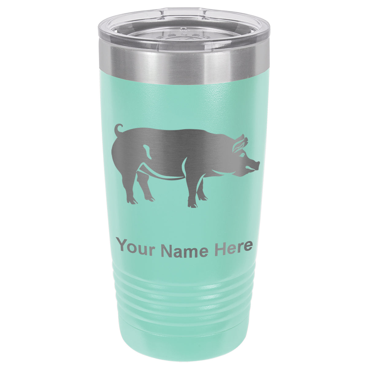 20oz Vacuum Insulated Tumbler Mug, Pig, Personalized Engraving Included