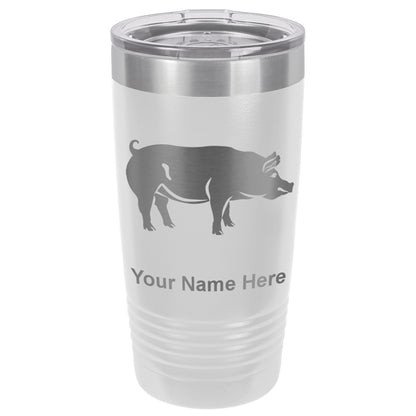 20oz Vacuum Insulated Tumbler Mug, Pig, Personalized Engraving Included