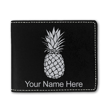 Faux Leather Bi-Fold Wallet, Pineapple, Personalized Engraving Included