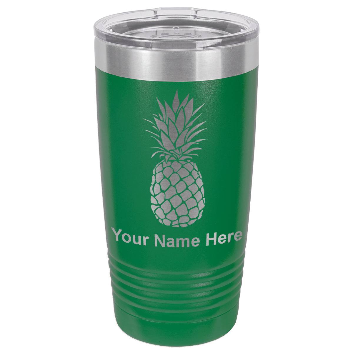 20oz Vacuum Insulated Tumbler Mug, Pineapple, Personalized Engraving Included