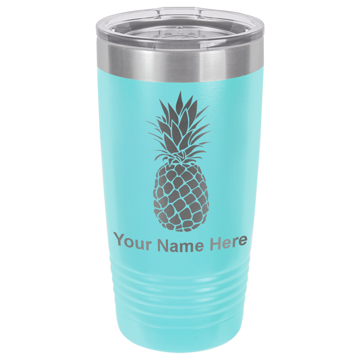 20oz Vacuum Insulated Tumbler Mug, Pineapple, Personalized Engraving Included