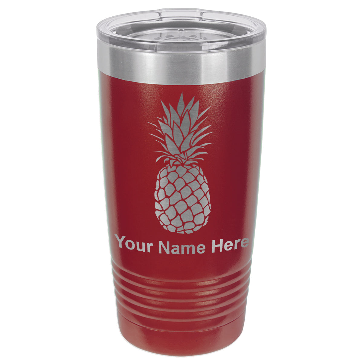 20oz Vacuum Insulated Tumbler Mug, Pineapple, Personalized Engraving Included