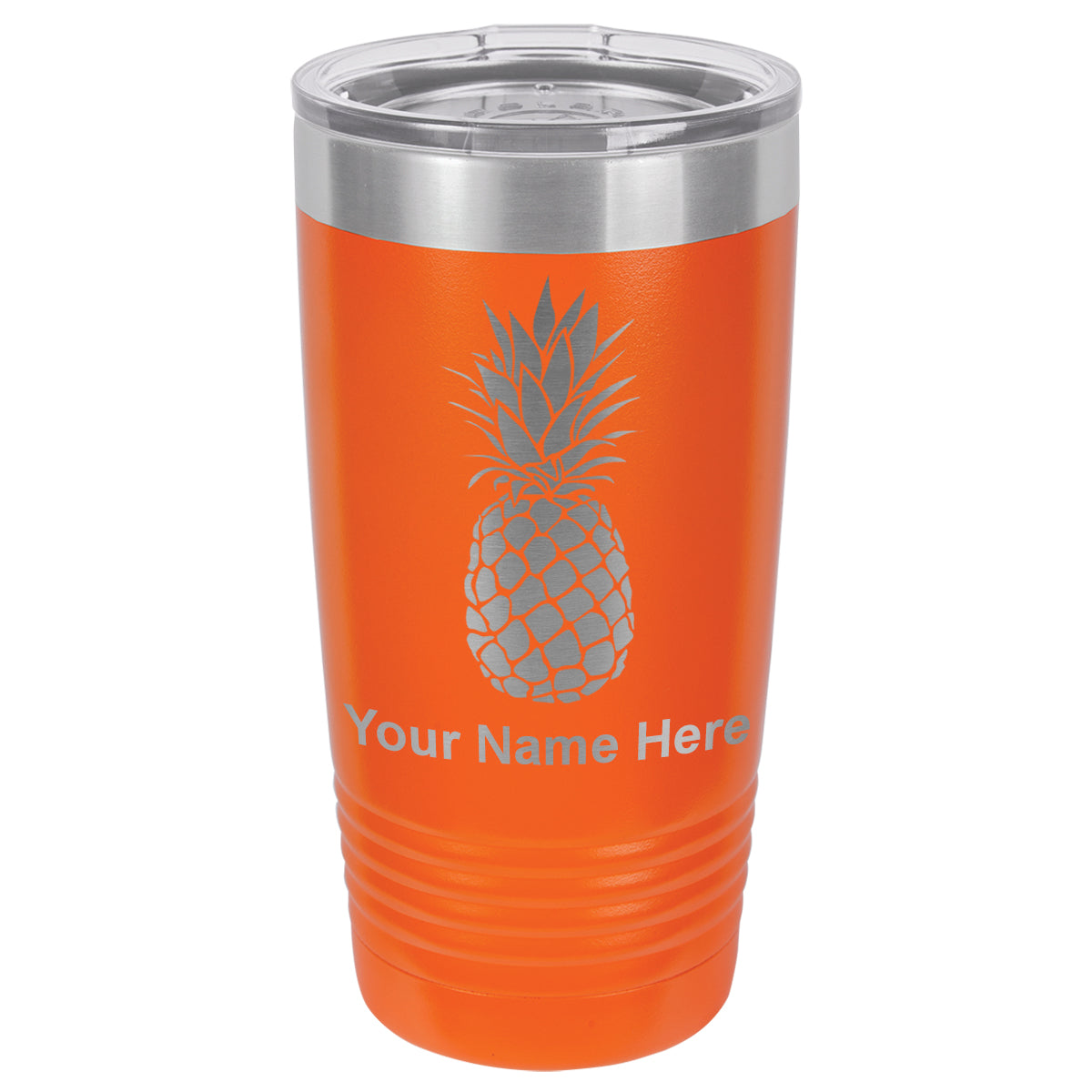 20oz Vacuum Insulated Tumbler Mug, Pineapple, Personalized Engraving Included