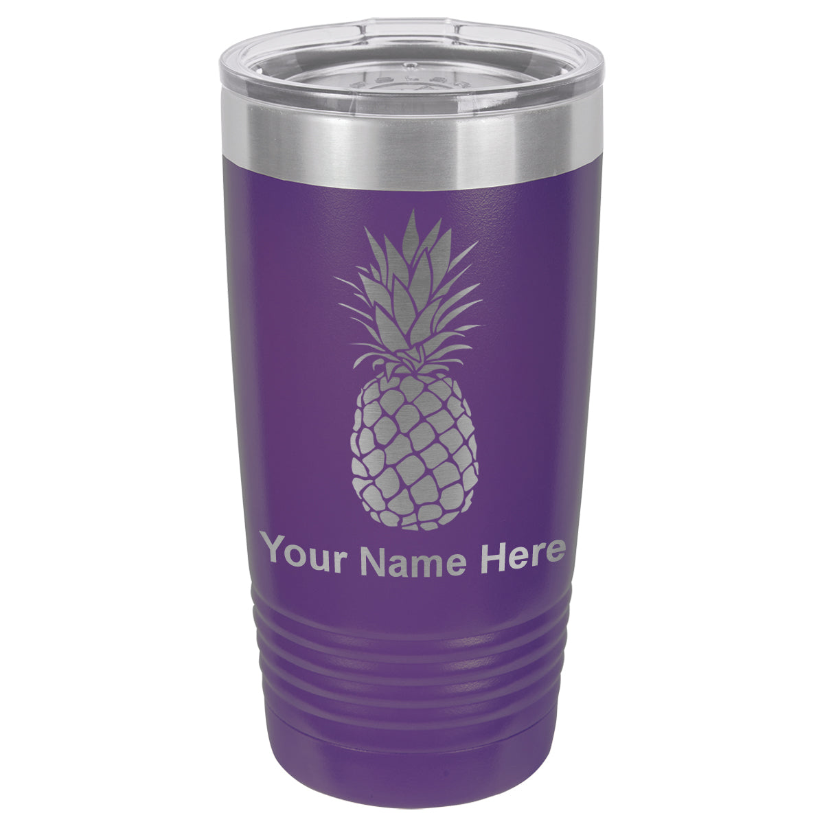 20oz Vacuum Insulated Tumbler Mug, Pineapple, Personalized Engraving Included