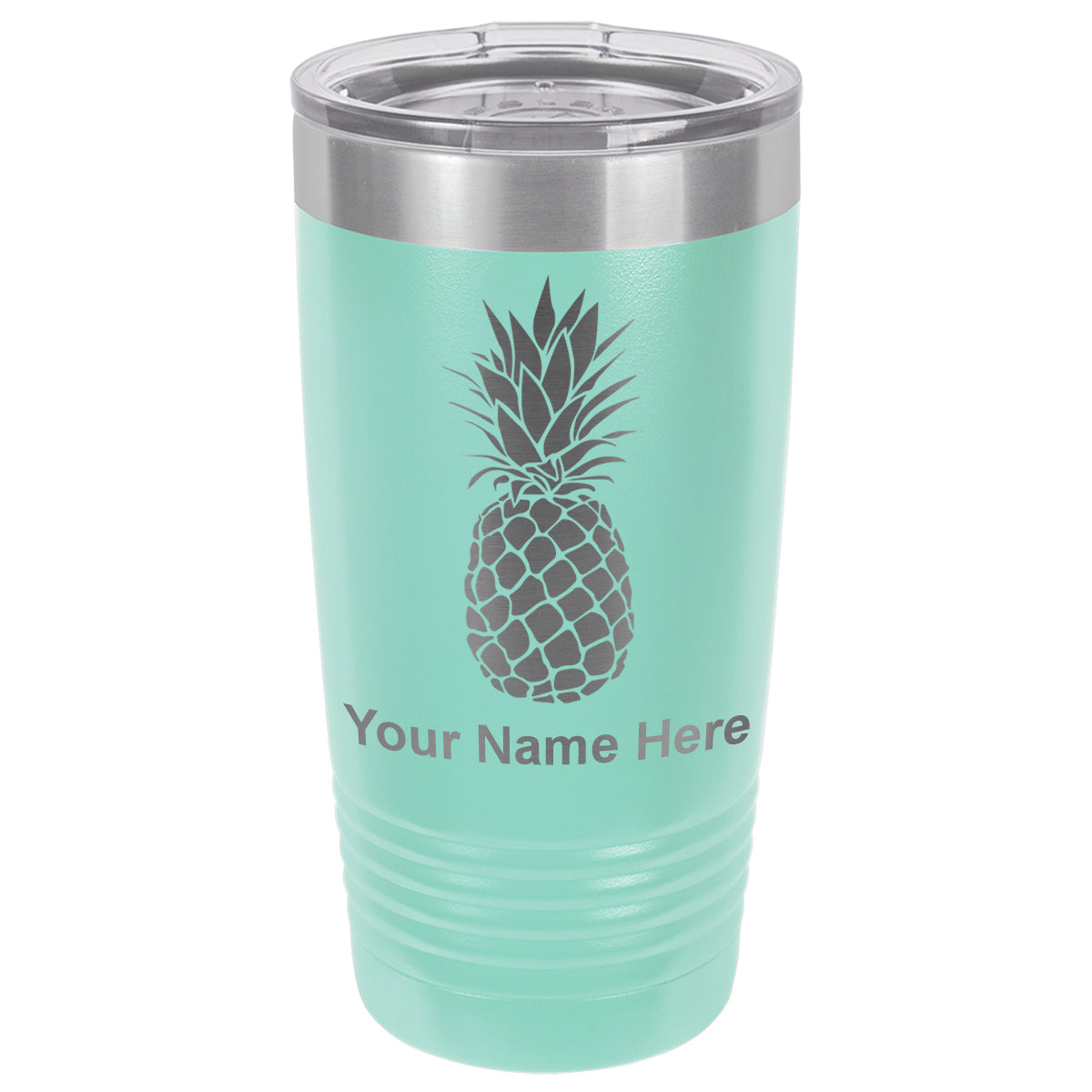 20oz Vacuum Insulated Tumbler Mug, Pineapple, Personalized Engraving Included