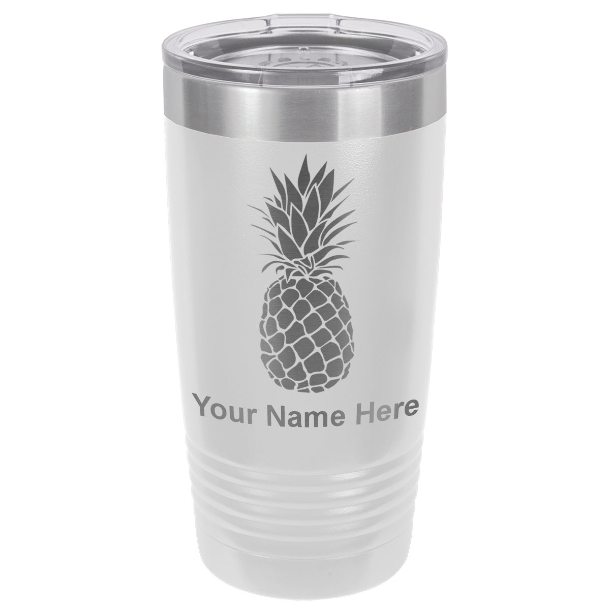 20oz Vacuum Insulated Tumbler Mug, Pineapple, Personalized Engraving Included