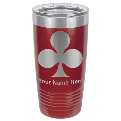 20oz Vacuum Insulated Tumbler Mug, Poker Clubs, Personalized Engraving Included