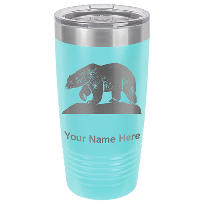 20oz Vacuum Insulated Tumbler Mug, Polar Bear, Personalized Engraving Included