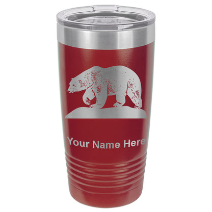20oz Vacuum Insulated Tumbler Mug, Polar Bear, Personalized Engraving Included