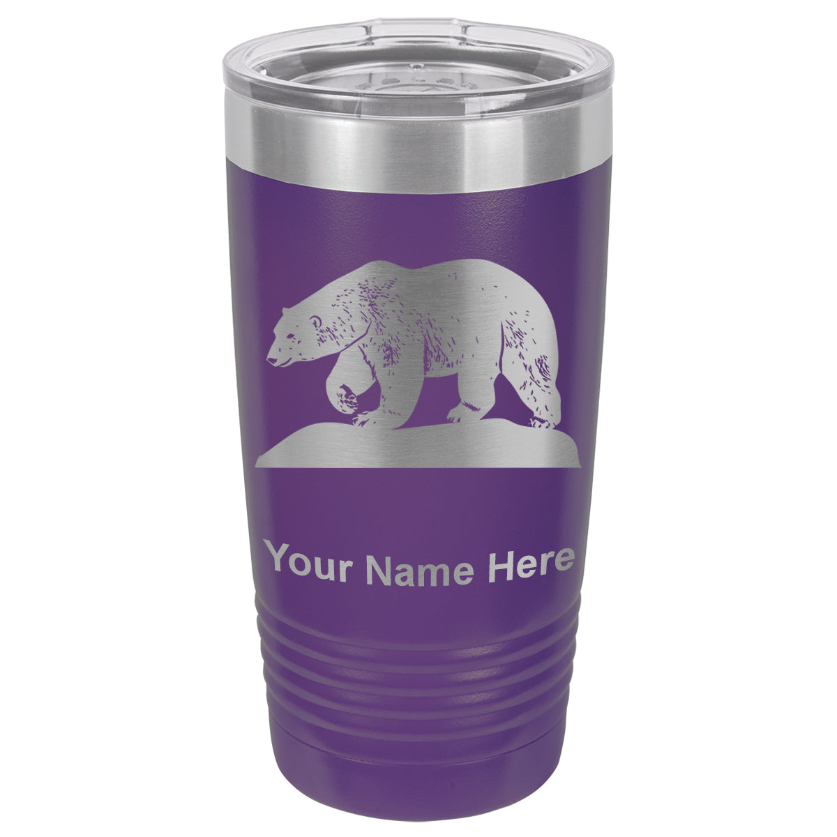 20oz Vacuum Insulated Tumbler Mug, Polar Bear, Personalized Engraving Included