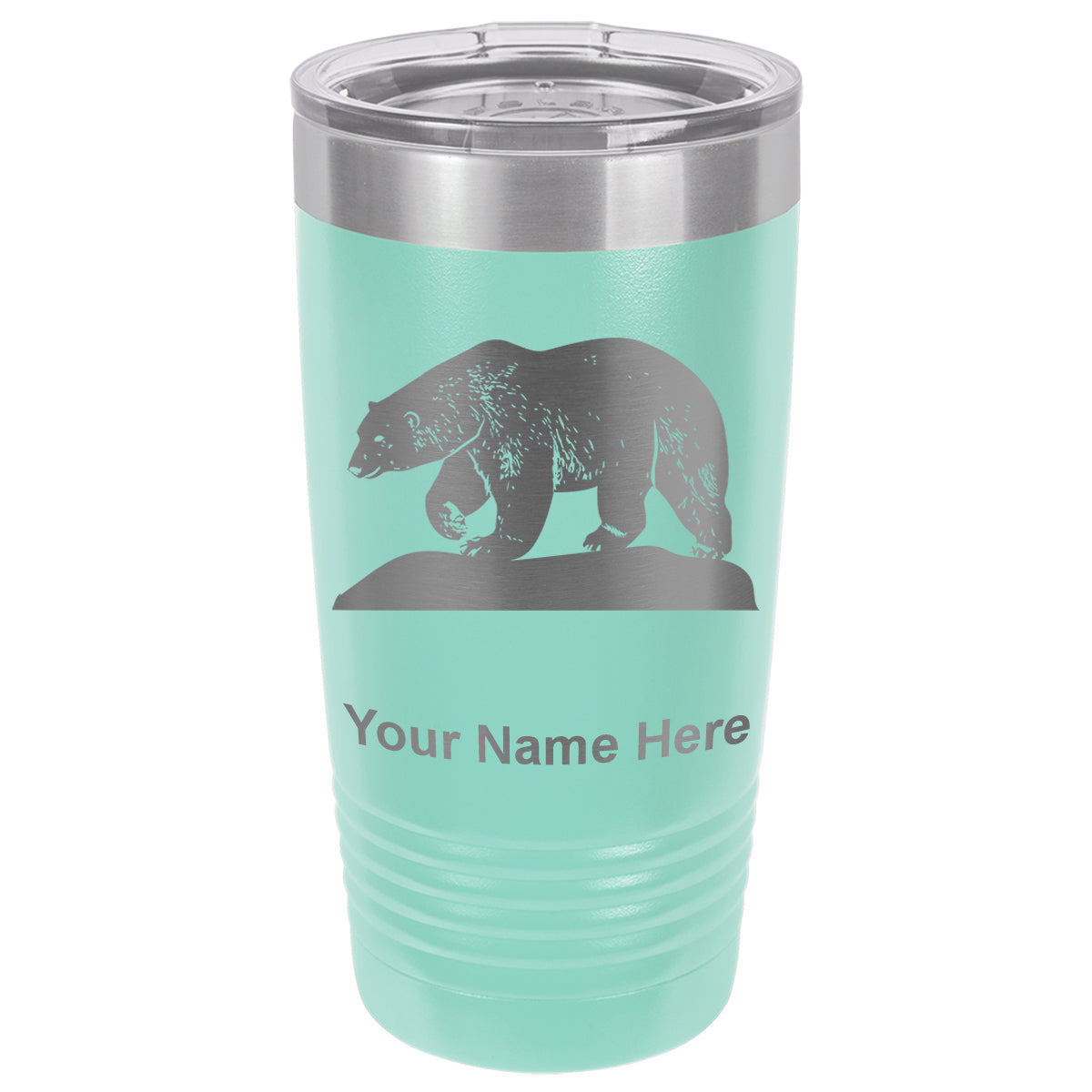 20oz Vacuum Insulated Tumbler Mug, Polar Bear, Personalized Engraving Included