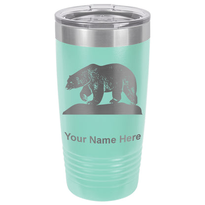 20oz Vacuum Insulated Tumbler Mug, Polar Bear, Personalized Engraving Included