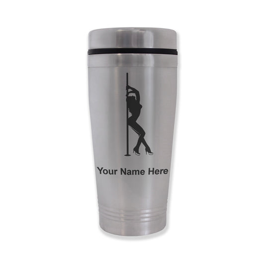 Commuter Travel Mug, Pole Dancer, Personalized Engraving Included