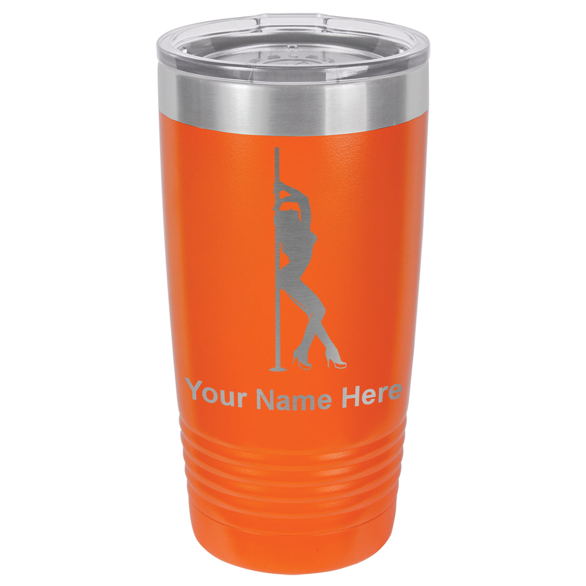 20oz Vacuum Insulated Tumbler Mug, Pole Dancer, Personalized Engraving Included