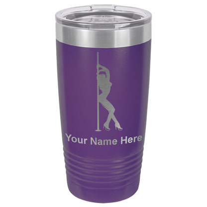 20oz Vacuum Insulated Tumbler Mug, Pole Dancer, Personalized Engraving Included