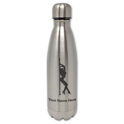 LaserGram Single Wall Water Bottle, Pole Dancer, Personalized Engraving Included