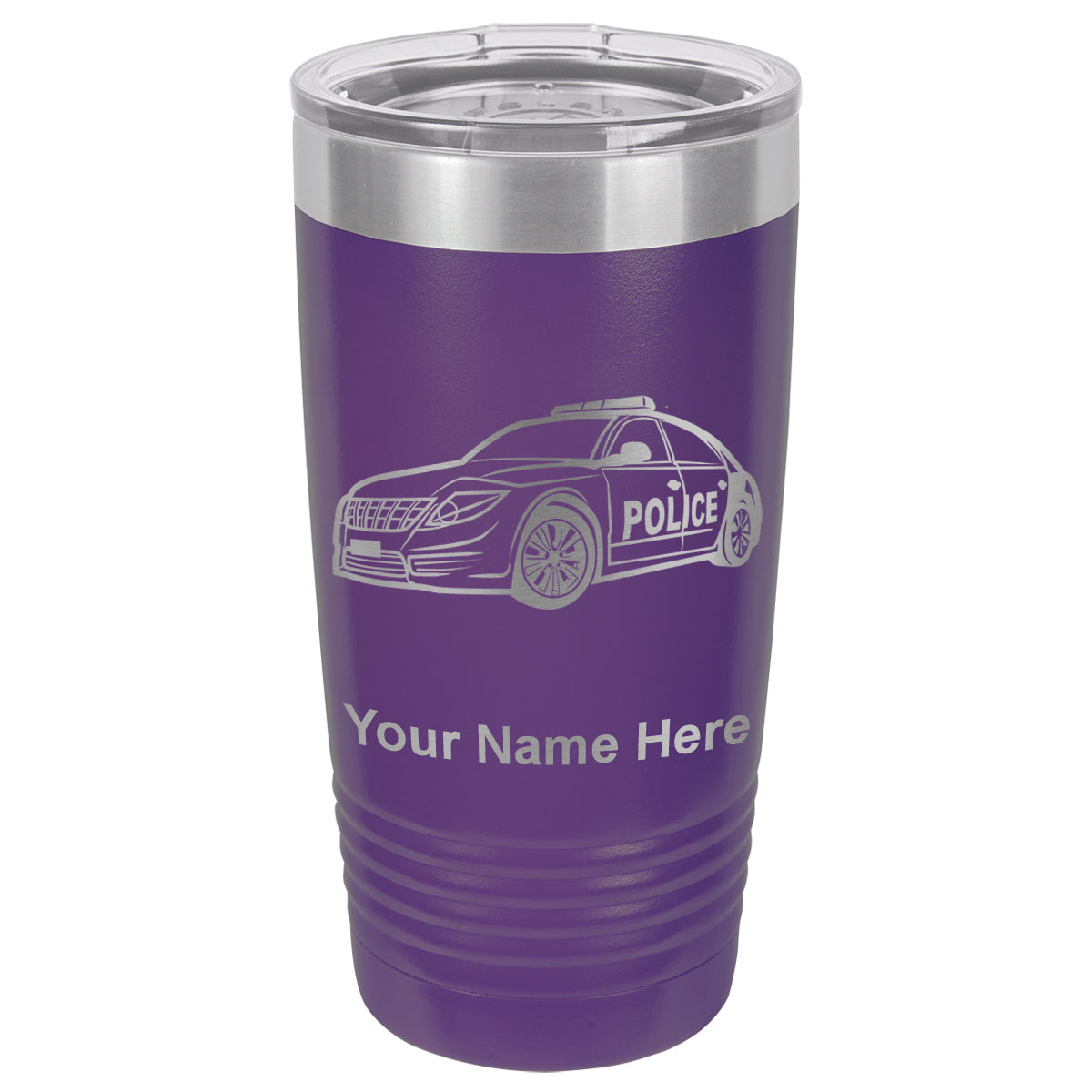 20oz Vacuum Insulated Tumbler Mug, Police Car, Personalized Engraving Included
