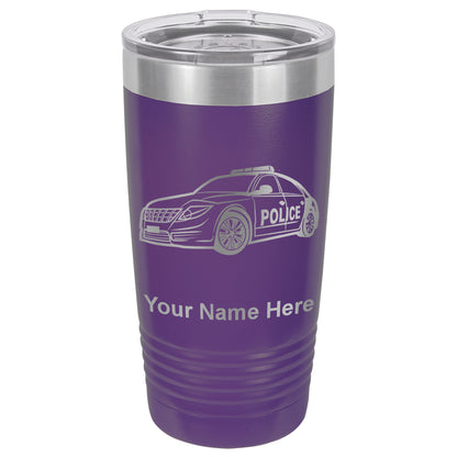 20oz Vacuum Insulated Tumbler Mug, Police Car, Personalized Engraving Included
